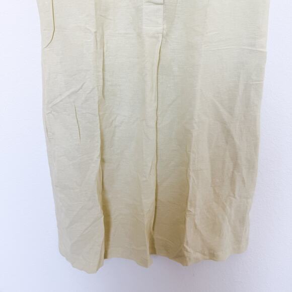 Liz Claiborne Linen Blend Dress Butter Yellow Size M Lagom Summer Coastal - Picture 3 of 8